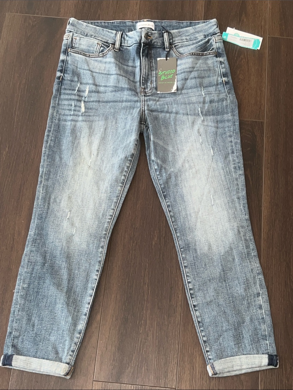 Studio Blue Kenova Mid Rise Skinny Roll Cuff Jeans, Size: 31